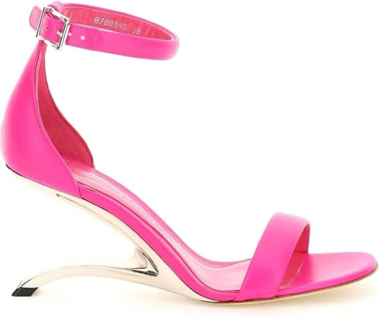 Alexander mcqueen Leren Sandalen met Verstelbare Gesp Pink Dames