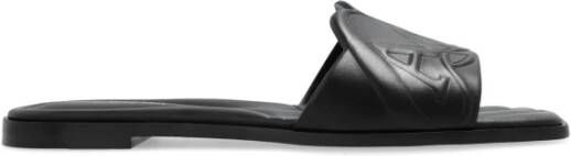 alexander mcqueen Leren slides Black Dames