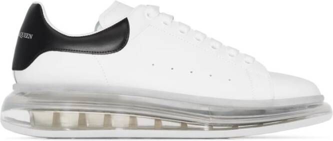 Alexander McQueen Leren Sneaker Larry Wit Zwart Wit