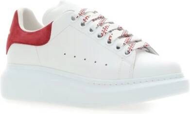 Alexander mcqueen Witte lage sneakers met fuchsia suède hiel White Dames