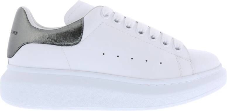 Alexander mcqueen sneakers oversized in wit leer en zilveren hak Meerkleurig Dames