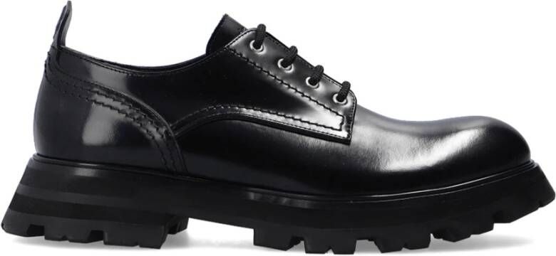 alexander mcqueen Leren Veterschoenen Black Dames