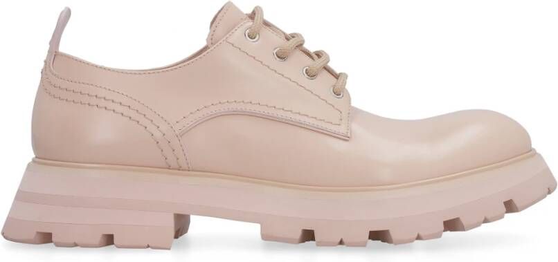 Alexander McQueen Leren Veterschoenen Ronde Neus