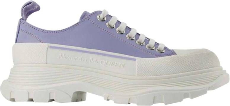 Alexander mcqueen Lila Wit Leren Tread Slick Sneakers Multicolor Dames