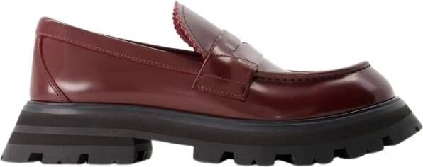 Alexander mcqueen Loafers Leather Dark Burgundy in rood