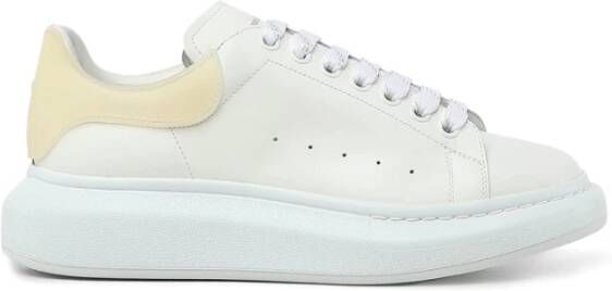 Alexander McQueen Logo Detail Veterschoenen Wit Lichtgeel
