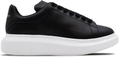 Alexander mcqueen Oversized Sneakers in Black Leather and Black Heel Wit Heren