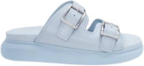 alexander mcqueen Luxe Sliders met Reliëf Blauw Dames