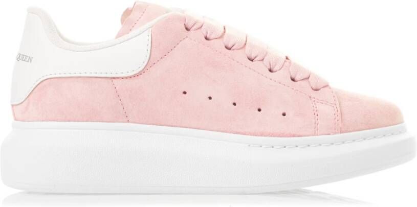Alexander mcqueen Luxe Suede Oversized Sneakers voor Vrouwen Pink Dames