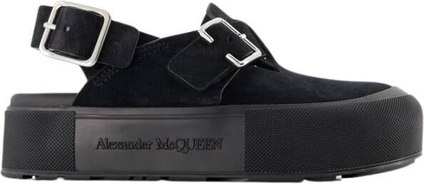 alexander mcqueen Mount Slick Sandals Czarny Silver Leather Zwart Heren