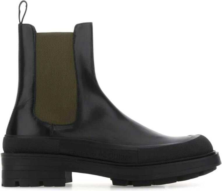 Alexander mcqueen Stack Chelsea Boots Leer Moderne Stijl Black