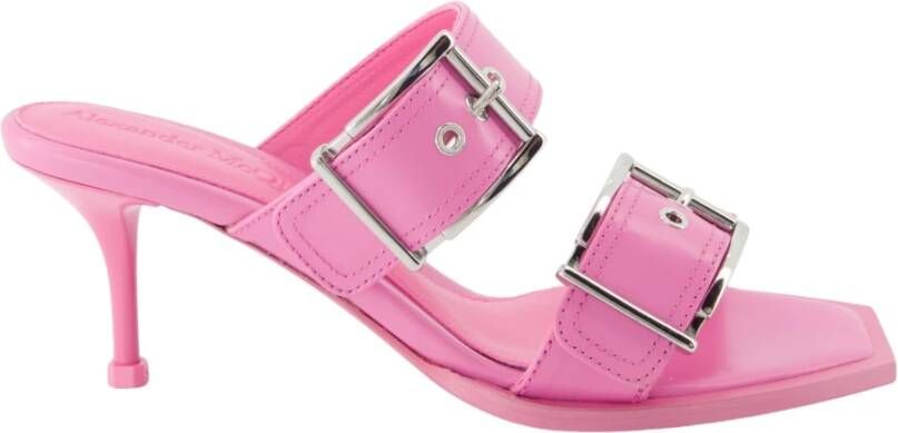 Alexander McQueen Muiltjes met dubbele banden in glad leer