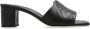 Alexander mcqueen Zwarte metallic leren platte sandalen Black Dames - Thumbnail 5