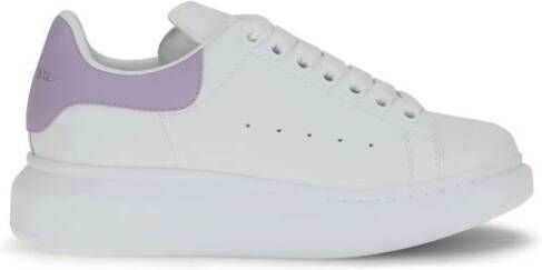 Alexander McQueen Oversize Leren Sneakers Wit Lila