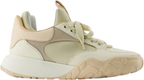 alexander mcqueen Oversize Rechtbank Sneakers Zwart Wit Leer Beige Heren