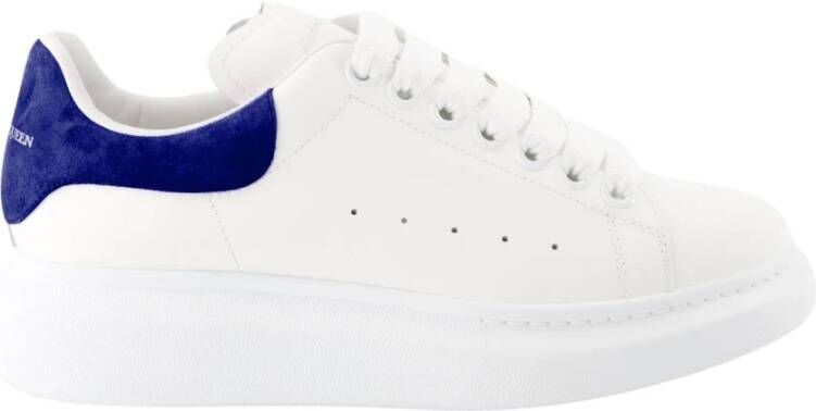 Alexander mcqueen sneakers oversized in wit leer en blauwe hak Meerkleurig Dames