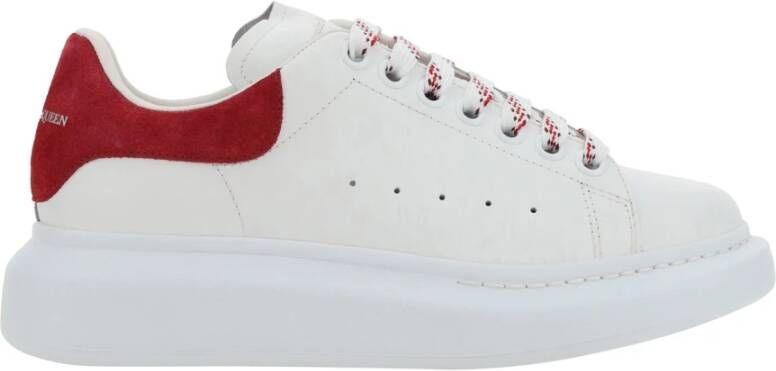 Alexander mcqueen Witte lage sneakers met fuchsia suède hiel White Dames