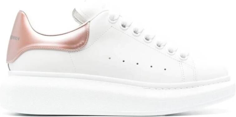 Alexander mcqueen Witte Larry Sneakers met Roze Label White Dames