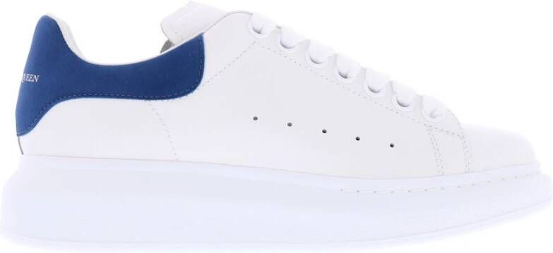 Alexander mcqueen sneakers oversized in wit leer en blauwe hak Meerkleurig Dames