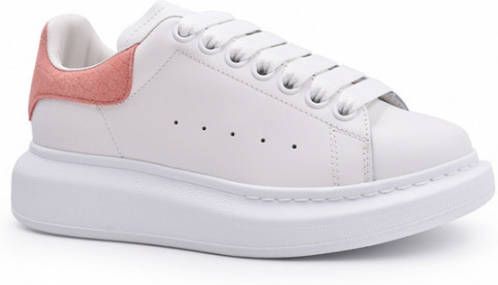 Alexander mcqueen Witte Larry Sneakers met Roze Label White Dames