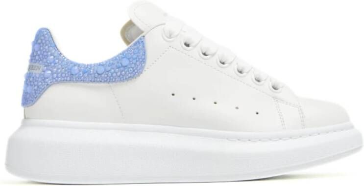Alexander McQueen Oversized Sneakers Wit Blauw Strass