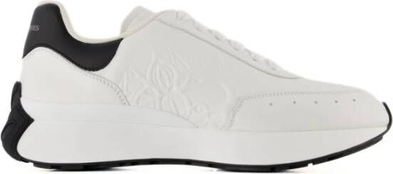 Alexander McQueen Oversized Sneakers Wit Zwart Leer