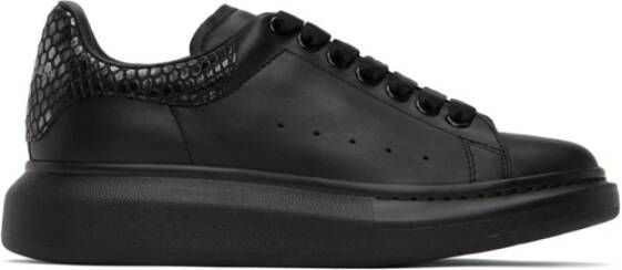 Alexander McQueen Oversized Sneakers Zwart Zilver Krokodil