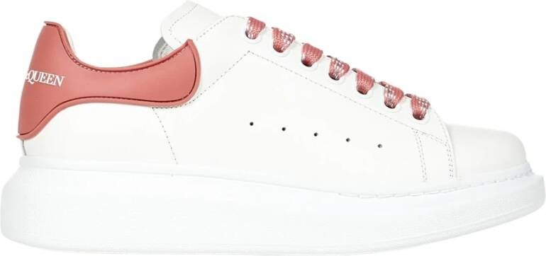 alexander mcqueen Oversized Witte Leren Sneakers Wit Dames