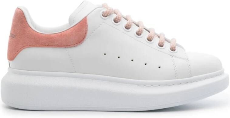 alexander mcqueen Oversized Witte Sneakers met Roze Hak White Dames