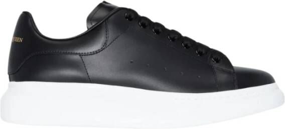 Alexander McQueen Oversized Zwart Wit Leren Sneakers