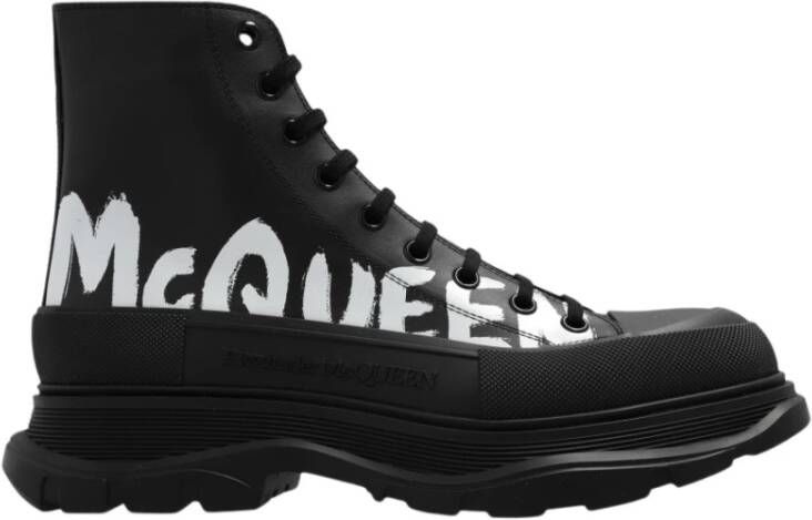 Alexander mcqueen Zwarte Veterschoenen met Oversized Rubberen Zool Black Heren