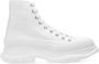 Alexander mcqueen Zwarte canvas enkellaarzen met oversized rubberen zool White - Thumbnail 1