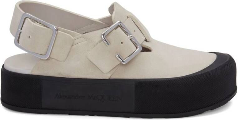 alexander mcqueen Platte Sandalen Klassieke Stijl Beige Heren