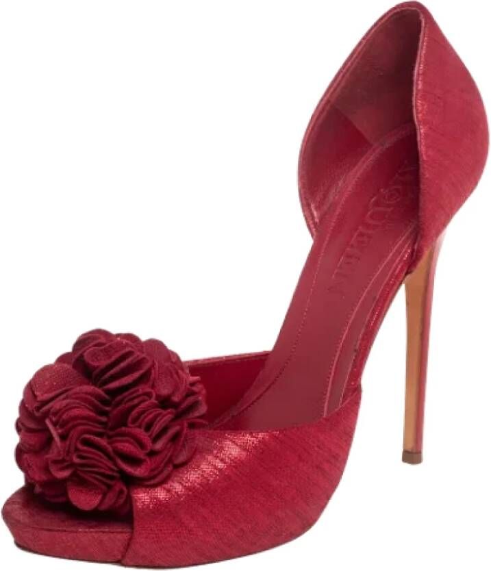 Alexander McQueen Pre-owned Fabric heels Red Dames