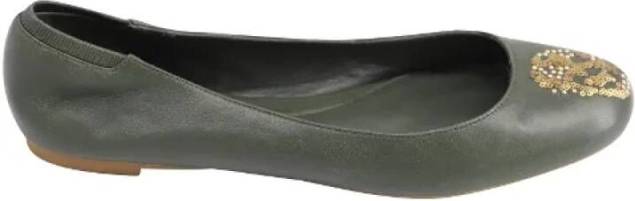 Alexander McQueen Pre-owned Leather flats Green Dames