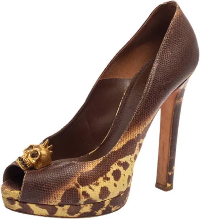 Alexander McQueen Pre-owned Leather heels Brown Dames