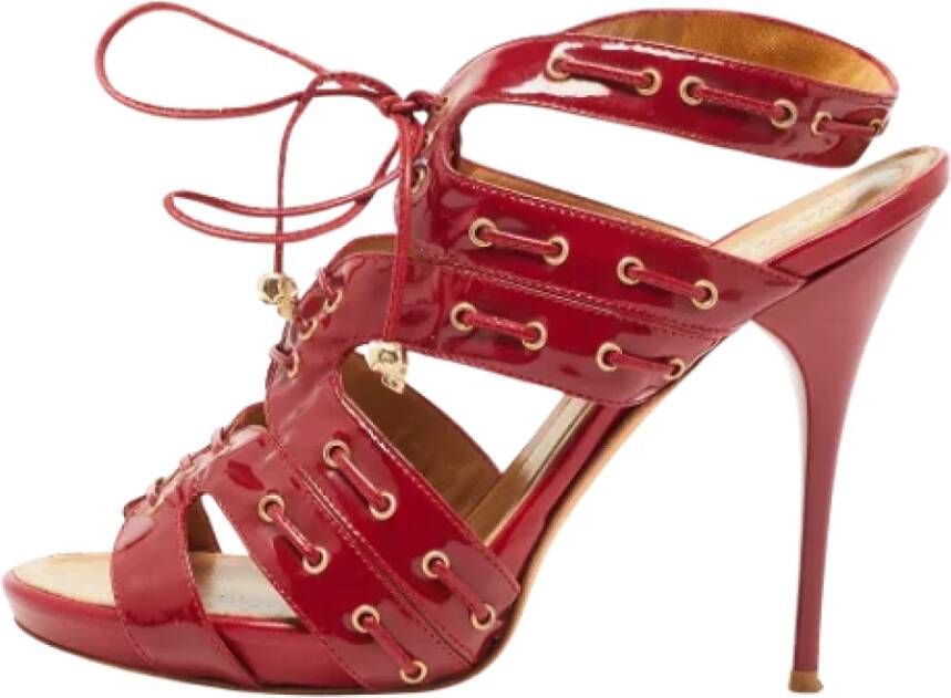 Alexander McQueen Pre-owned Leather sandals Red Dames