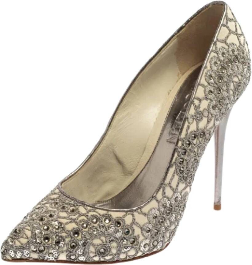 Alexander McQueen Pre-owned Suede heels Gray Dames