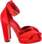 Alexander McQueen Pre-owned Tweedehands Platform Sandaal CrossStrap Velvet - Thumbnail 1