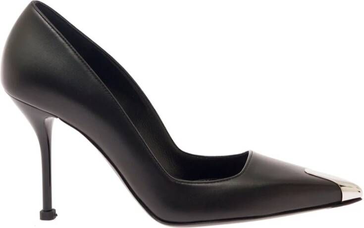 Alexander mcqueen Zwarte leren Punk pumps Hakhoogte: 9 cm Black Dames