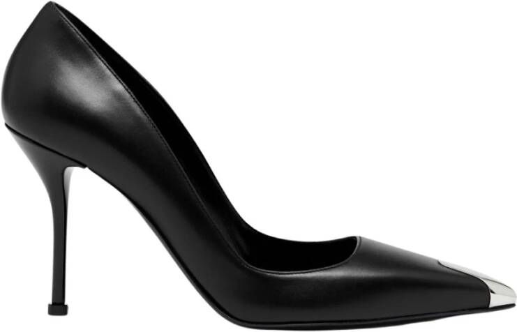 Alexander mcqueen Zwarte leren Punk pumps Hakhoogte: 9 cm Black Dames
