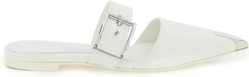 alexander mcqueen Punk Plat Muiltje met Verstelbare Band White Dames