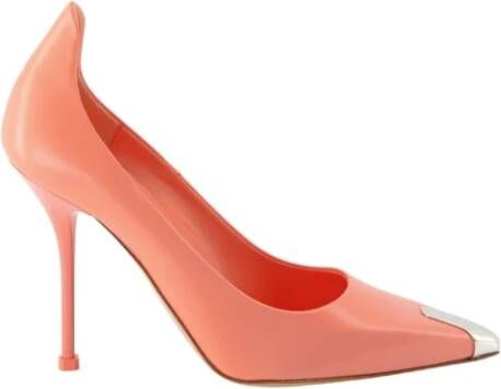 Alexander mcqueen Punk Slip-On Puntige Leren Hakken Pink Dames