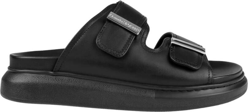 Alexander mcqueen Slippers & Mules Dames Sandal Leath S.Rubb. Matt Veg. in zwart