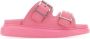 Alexander mcqueen Roze Leren Sliders voor Vrouwen Roze Dames - Thumbnail 1