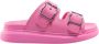 Alexander mcqueen Roze Leren Sliders voor Vrouwen Pink Dames - Thumbnail 1
