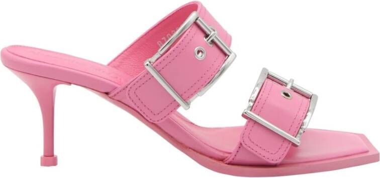 Alexander mcqueen Sugar Pink Silver Leren Sandalen Pink Dames