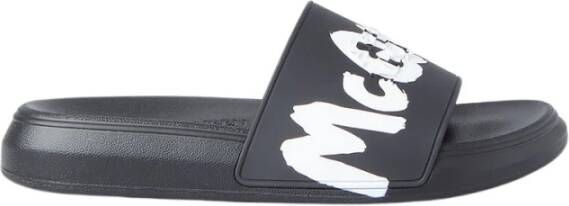 Alexander mcqueen Stijlvolle zwarte rubberen slippers voor heren Black Heren