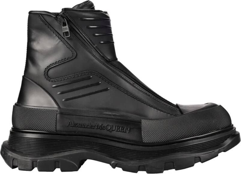 alexander mcqueen Slick Enkellaarzen met Paneelontwerp Black Heren