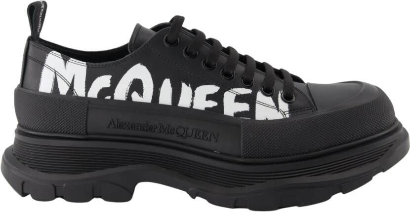 Alexander mcqueen Slick Tread Leren Sneakers Black Heren